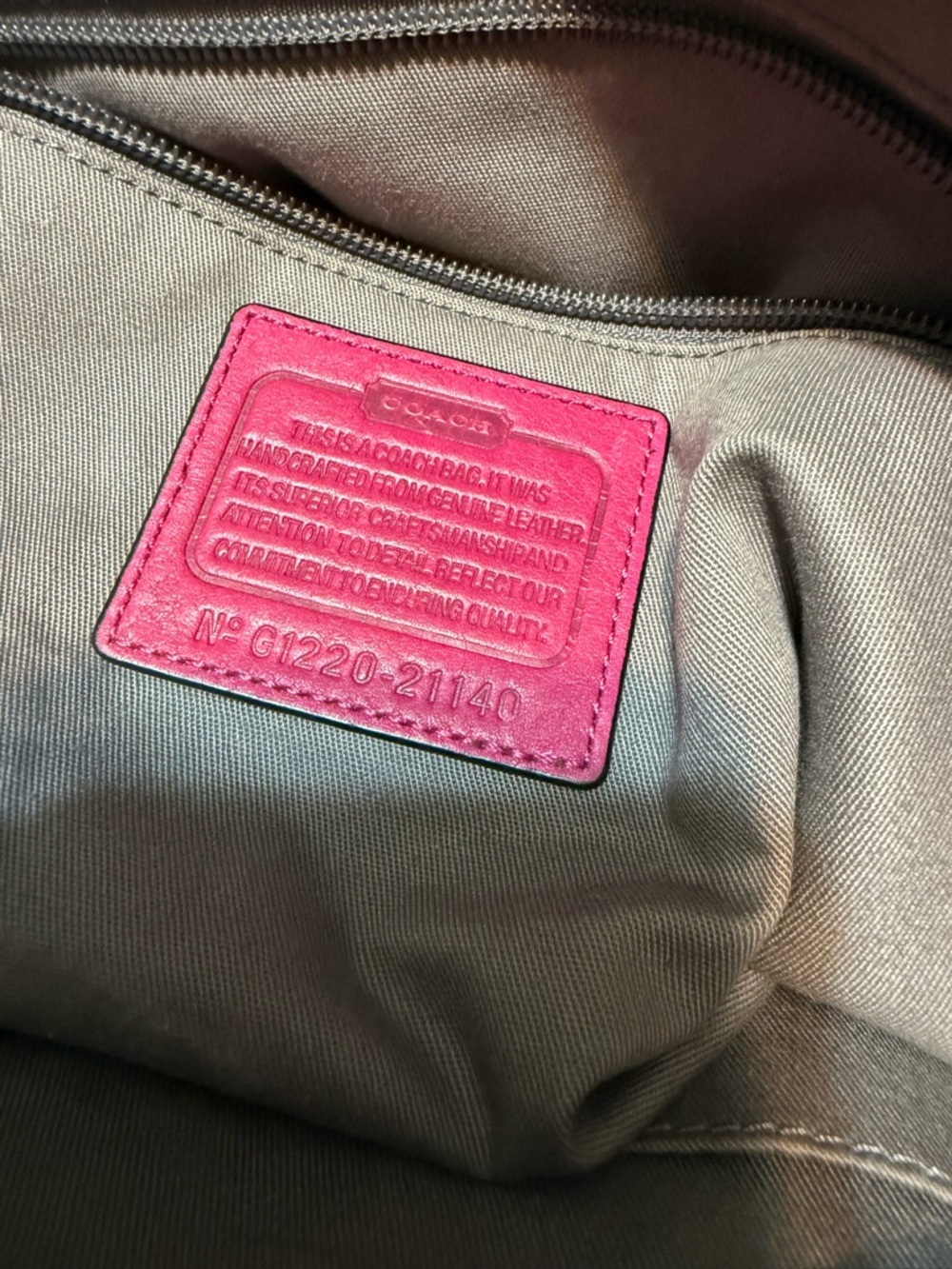 Coach Gray Leather Satchel with Pink Tassel Accents - Picture 2 of 8